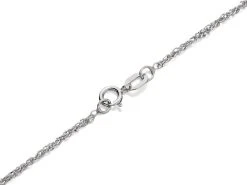 9ct White Gold 1.3mm Wide Diamond Cut Solid Singapore Chain - 22in - R9753 -Fhinds Shop R9753 L 2