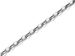 9ct White Gold 2mm Wide Diamond Cut Hollow Belcher Chain - 18in - R9803