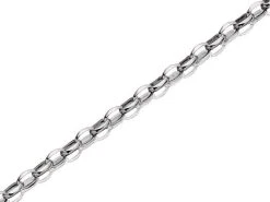 9ct White Gold 2mm Wide Diamond Cut Hollow Belcher Chain - 20in - R9813