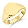 9ct Gold Oval Signet Ring - Z08527