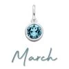 Silver Light Blue Cubic Zirconia Birthstone Charm - March - Z4203