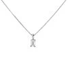 18ct White Gold Emerald Cut Diamond Solitaire Necklace - 1/3ct - Z5153